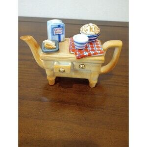 Vintage Paul Cardew Designs Baking Day Kitchen Table Miniature Teapot